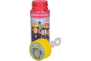 Simba 109252405 - Feuerwehrmann Sam Seifenblasen Flasche, 3-fach sortiert, es wird nur ein Artikel geliefert, 60ml Lauge, Geduldspiel im Deckel, ab 3 Jahren