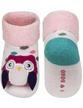 Babysocken Kindersocken Rasselsocken Söckchen Eule in Pink 11 cm