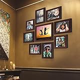 AJANTA ROYAL Synthetic Wood Individual Photo Frames - Set of 9(6-5x7-inch, 2-5x5-inch, 1-8x10-Inch, Brown)