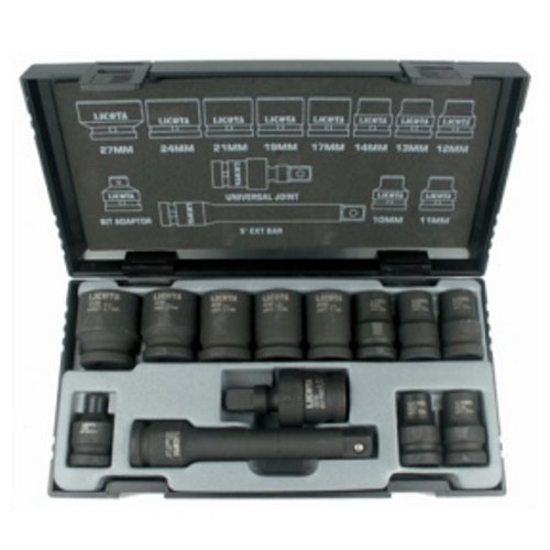 Schlagschrauber-Steckschlüsselsatz 1/2" 10-27mm 13tlg.