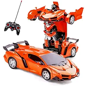 TOYSTER Robot Cars for Kids 4-8 Year Old,Deformation Car. Remote/ Control Transformation Plastic Car for Boys Robot Vehicle Toys Rc Racing Car.