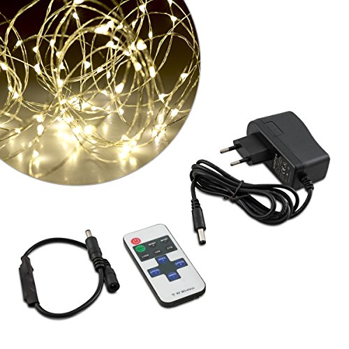 Preisvergleich Produktbild kwmobile LED Lichterkette weiß mit Silberdraht 10m