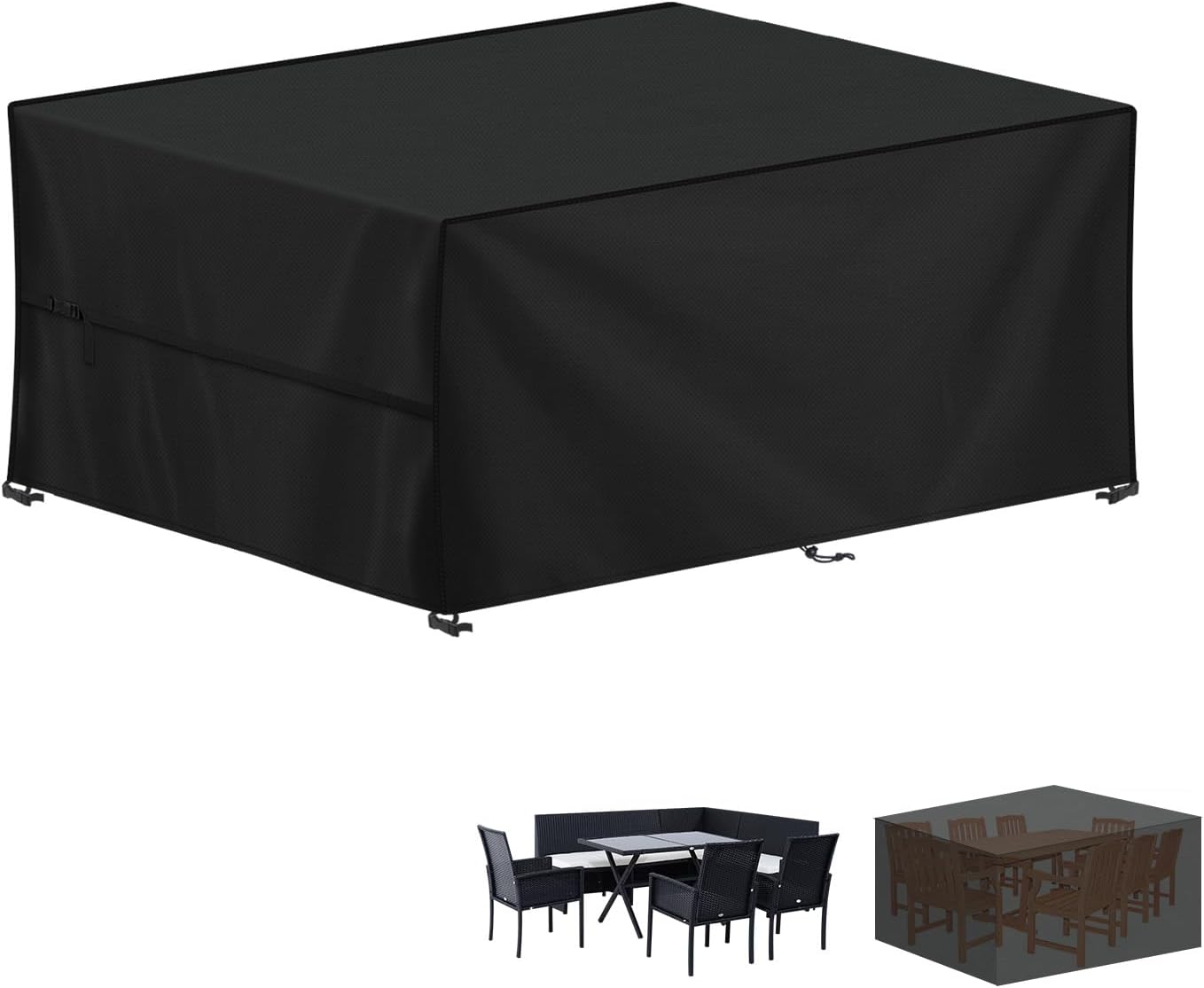 LAMUNI Housse pour Mobilier de Jardin, 420D Oxford Bâche Table de Jardin, Imperméable Housse Table Jardin Bache de Protection Exterieur Salon de Jardin pour Table, Chaise et Canapé, 180x100x75cm