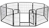 WOLTU HT2031m1 Welpenauslauf Absperrgitter Welpenzaun Freigehege Laufgitter Hunde Welpen 8 Elemente Metall 61x77cm