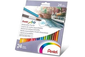 Pentel Arts Watercolour Pencil Set - Assorted, 24 Count (Pack of 1)