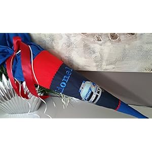 #38 Polizei Schultüte Stoff + Papprohling als Kissen verwendbar