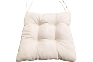 REINO MANSIDI Cojines para Sillas, Acolchados, Relleno de Algodón 5cm de altura, Efecto tridimensional, Cojin de silla Ideal para la Cocina y Salón, Comedor y terrazas. Fabricados en España (40 x 40 cm, Beige, 1)