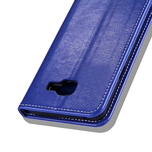 SKYXD Leder Hülle für Samsung Galaxy A3 2016 Rosen Blumen und Schmetterlings Muster,PU Folio Klappbar SchutzHülle [Brieftasche Kartenfach / Magnet / Standfunktion / Trageschlaufe] KlappHülle für mit [Eule Handyanhänger + Eingabestift] 3 in 1 Zubehör Set Handy Tasche Etui for für Samsung Galaxy A3 2016 A310F Bookstyle Flip Case Leather Cover With [Stylus and Dust Plug]- Blau - 6