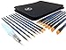 Produktbild Herz Nuvo sortiert Künstler Pinsel für Aquarell, Acryl, Öl und Make-up und Gesicht malen, Set Nylon Pinsel mit Schwarz Leinwand Tasche Etui Schutz 15 Nylon Brushes with 1 Water Brush for Watercolor
