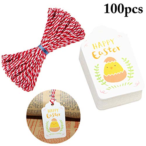 Coxeer Easter Gift Tag Creative Rabbit Chick Decorative Hanging Tag Marking Tag