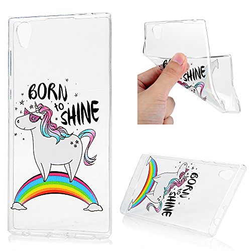 Sony Xperia L1 Hülle Badalink UltraSlim Schutzhülle Pferd TPU Handyhülle Silikon Case Cover Handytasche Anti-Rutsch Kratzfest Handyhülle