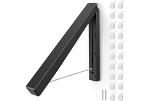 LNSYSNS Colgadores Pared Perchero Abatible, Negro Perchero Plegable Pared, con Ganchos de Conexión de Perchero de 20 Piezas, Apto para Dormitorios, Baños, Balcones