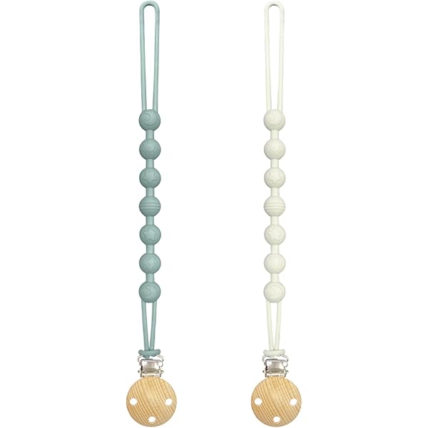 Catena Portaciuccio A Forma Di Mucca - In Silicone Alimentare, 2 Pezzi, Beige E Verde - Foto 6