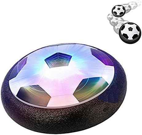 Venlen Air Football Game, Air Power Soccer Disc Glide Base Ball Game Training Indoor Outdoor Fun Toys with Soft Foam Bumpers and LED Lights Perfect Football Gifts for Kids Teens (Soccer Gate Set) (Soccer Hover Ball)