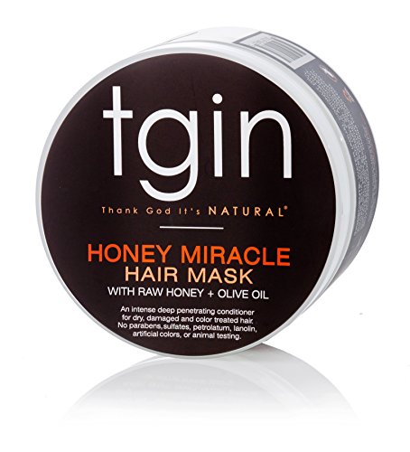 Deep Conditioner for Natural Hair - tgin Honey Miracle Hair Mask with Raw Honey + Olive Oil; Great treatment for any hair texture - Moisturizes and Repairs Dry, Damaged, or Color Treated Hair, 12oz by tgin (Thank God It's Natural)
