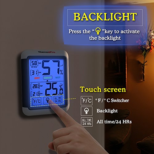 ThermoPro TP55 digitales Thermo-Hygrometer Raumluftüberwachtung Temperatur und Luftfeuchtigkeitmessgerät - 5