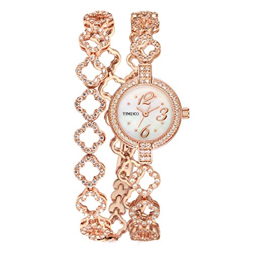 TIME100 Armbanduhr Damenuhr Quarzuhr Mädchenuhr Edelstahl Gold #W50371L.04A