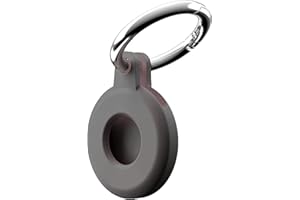 Msagkah Funda de Silicona AirTag con Llavero, Cubierta de Soporte de Rastreador GPS AirTag, Cubierta Protectora Antiarañazos para Apple Airtag (Gris)