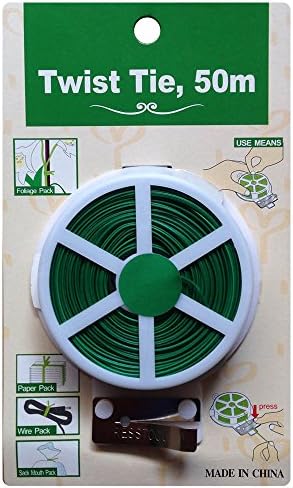 Green Plant Twist Tie Line Plastic Reel Wire Spool roll with Cutter Slicer Climbing vines tie wire ligature Multifuncational Sturdy Strings gardening supplies tools coated cable Magic Fixed Up Line