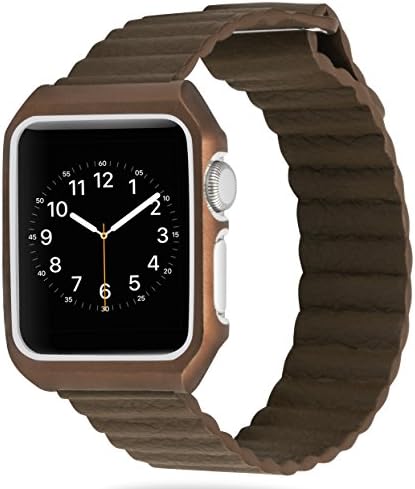 For Apple Watch Strap 42mm SUNKONG Leather Loop Strap With Protective Case And Magnetic Closure Clasp for Apple Watch Series 1 Series 2 Series 3 All Models, for Apple Watch Band 42mm