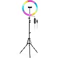 DIGITEK® (DRL-14C RGB) 14 Inch Multi-Color LED Ring Light with 5ft Stand and Smartphone Mount, USB Support - Professional Lighting Solution for Photography, Video, YouTube and Content Creation
