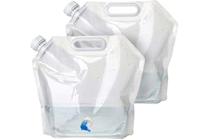 Viilich Lot de 2 bidons à eau pliables avec robinet de 10 l - Réservoir à eau pliable pliable flexible sans BPA - Bidon portable de qualité alimentaire pour le camping en plein air et la randonnée