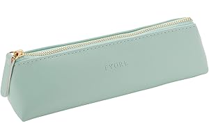 ‎FYORE Fyore Luxus PU Leder Federmäppchen Klein Dreieck Design Mäppchen für Schule Universität Kosmetik Make up (Grün)