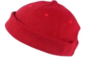 NYLS CRÉATION Bonnet Docker Rouge Feutre de Laine Homme et Femme Look Hiver Duik - Mixte