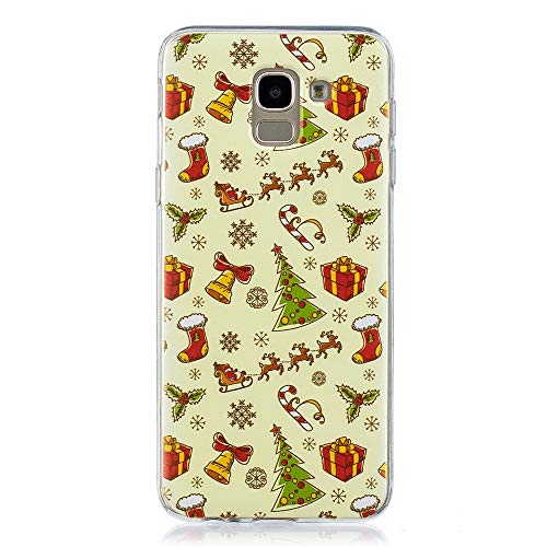 Back Case Samsung Galaxy J6 2018 Soft TPU Case, Ultra Slim Clear Back Case Christmas Santa Claus Costume Silicone Gel Case Skin Creative Fashion Protective Cool Cartoon Cute Shockproof Rubber Bumper Cover for Samsung J6 2018 - Christmas Ornaments