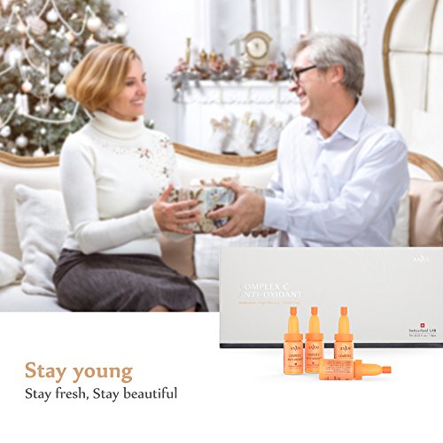 Anjou Schweizer Vitamin C Serum für das Gesicht – Organische Antialterung & Antifalten Treatment, wöchentliche Anwendung – 7ml - 7