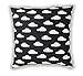 Amilian® Handcrafted Decorative Clouds Print Black/White 100% Cotton Premium Quality Durable Throw Cushion Cover Pillowcase Only 40 cm x 40 cm