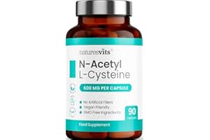 NATURESVITS NAC Supplement, 600mg - 90 N-Acetyl-Cysteine Capsules- Vegan Friendly Amino Acid and Glutathione Precursor for Nutritional Balance