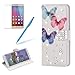Produktbild Girlyard für Huawei Mate 10 Lite Diamant Lederhülle, Bling Glitzer DIY Crystal Schutzhülle Luxus Premium PU Flip Case mit Standfunktion Kartenfach Magnetverschluss Etui für Huawei Mate 10 Lite - Schmetterling Bunt