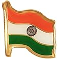 The Flag Corporation Indian Flag Gold-Plated Brass Lapel Pin/Brooch/Badge - Medium