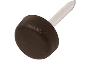 Adsamm® / 32 x Deslizante de plástico con clavo / Ø 10 mm / marrón / redondas / Patas de muebles con clavo de la máxima calidad de Adsamm®