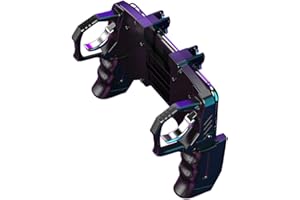 Renoble Mobile Game Controller Schnelle Schießknopfsteuerung PUGB Helper Vier Finger Linkage Spielgriff Für PUBG Überlebensregeln Game Trigger Joystick Gamepad Für 4-6,5" IOS & Phone