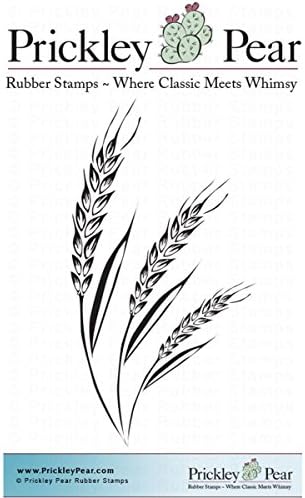Prickley Pear Cling Stamps 2-Inch x 3-Inch Wheat Stalks, Acrylic, Multicoloured, 3-Piece