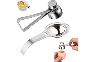 Ouvre-œuf en acier, ouvre-œuf en acier inoxydable, séparateur de blanc d'œuf, coupe-œuf en acier inoxydable, outil de cuisine simple pour les œufs à la coque (argent)