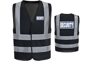 AYKRM Reflective Security Hi Vis Vest - High Visibility Waistcoat for Safety and Security Work