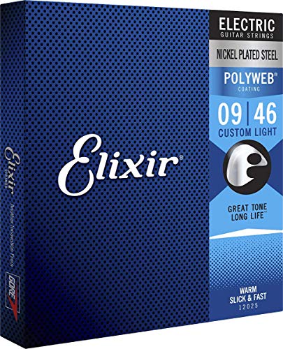 Elixir luz Polyweb Custom cuerdas para guitarra eléctrica de níquel 12025