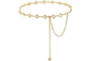 WKRTDY Strass-Taillenkette für Damen - verstellbare Hüftkette mit funkelnden Akzenten - Bauchkette und Körperschmuck in einem - stilvolle Taillenkettengürtel für jeden Anlass - elegant und glamourös