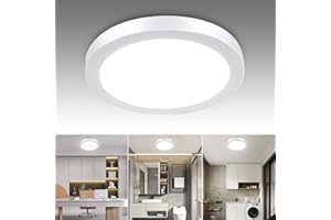 DINGLILIGHTING 6W Surface Mounted Led Ceiling Light Fittings, 6000K Cool White. Led Bathroom Light Ceiling for Kitchen, Hallway, Living Room, Soft Daylight Flush Mounted Ceiling Lights. (AC 110-265V)