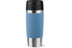 Emsa Travel Mug 360 ml Classic Isolierbecher, Kaffeebecher aus Edelstahl, neuer Komfort-Schraubverschluss, 4h heiß und 8h kalt, 100% dicht, spülmaschinenfest, 360°-Trinköffnung, aquablau, N20211
