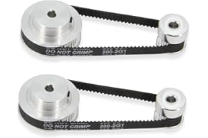 Zeberoxyz 2PCS Set GT2 Synchronous Wheel 20&48 Teeth 5mm Bore Aluminum Timing Pulley with 2PCS Length 200mm Width 6mm Belt (20-48T-5B-6)