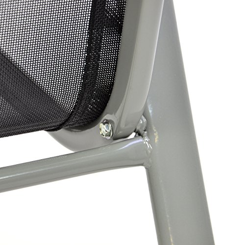 Nexos Gartenstuhl 4er Set Stapelstuhl Stapelsessel Hochlehner anthrazit schwarz Terrasse