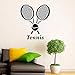 Price comparison product image GYUHANLT Tennis leisure sports racket pattern, black, 42X49CM DIY Creative Wall Stickers Fashion Wall Decals Environmental Protection Wall Mural Home Decoration Plane Decorative Material Wallpaper