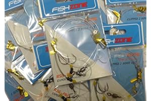 Fishzone RIG PRO SERIES - 10 Packs of Single Type Commercial Quality CLIPPED RIGS Ready Tied Rigs - Ideal for Sea and Shore Fishing (2, 1, 1/0 and 2/0 hooks available)