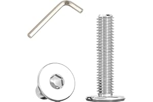 BAISIRUI Vis Inox Tete Plate avec Bride, M8x40mm Boulons à Tête Plate Hexagonale Sont Utilisées Dans Les Meubles et Les Machines, en Acier Inoxydable 304 (15 Pièces)