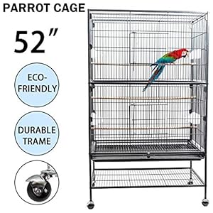 Dawoo Patio Exterior Jaula de pájaros de 52 Pulgadas Negro