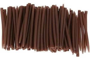 Demiawaking Manicotti Anti Groviglio per Amo da Pesca Accessori da Pesca Maniche Anti-groviglio in Gomma Marrone per Fare Terminali da Carpfishing Attrezzatura Pesca (50pcs)
